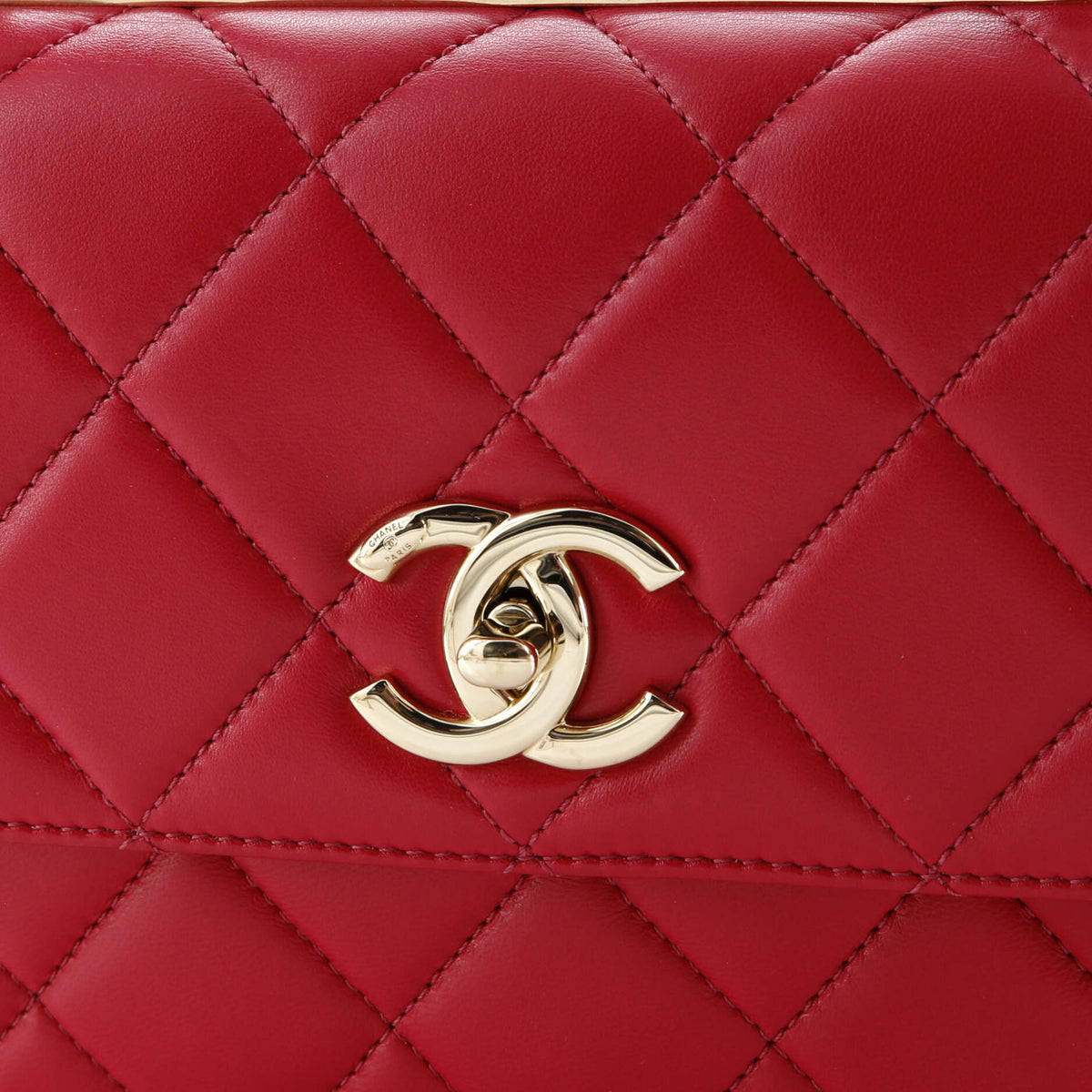 Trendy CC Top Handle Bag Quilted Lambskin Small