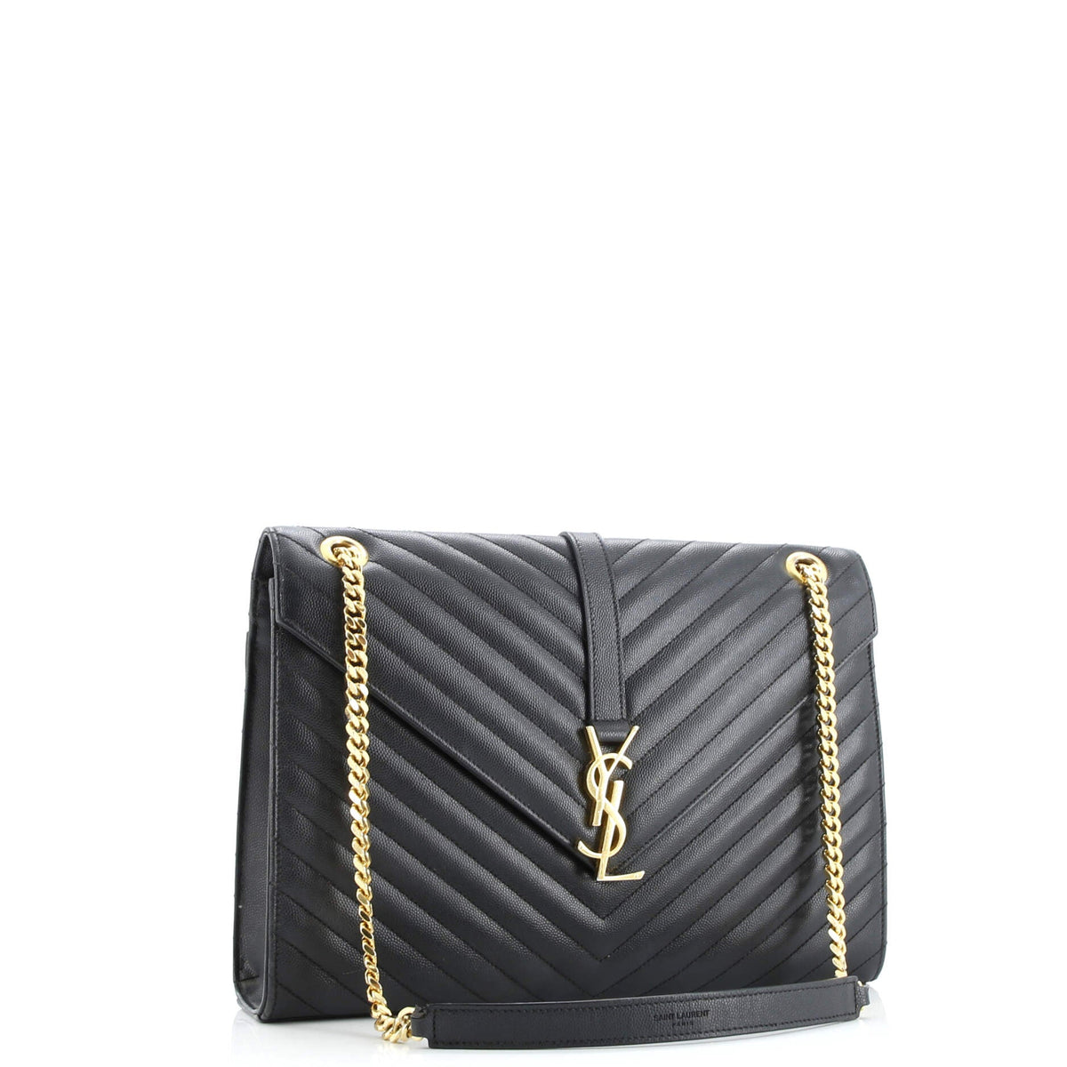 Classic Monogram Envelope Satchel Matelasse Chevron Leather Large