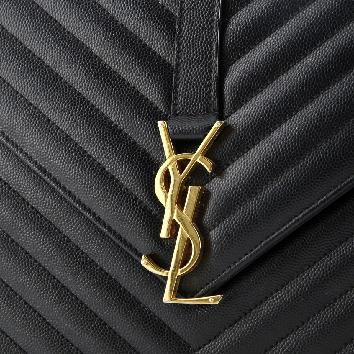 Classic Monogram Envelope Satchel Matelasse Chevron Leather Large