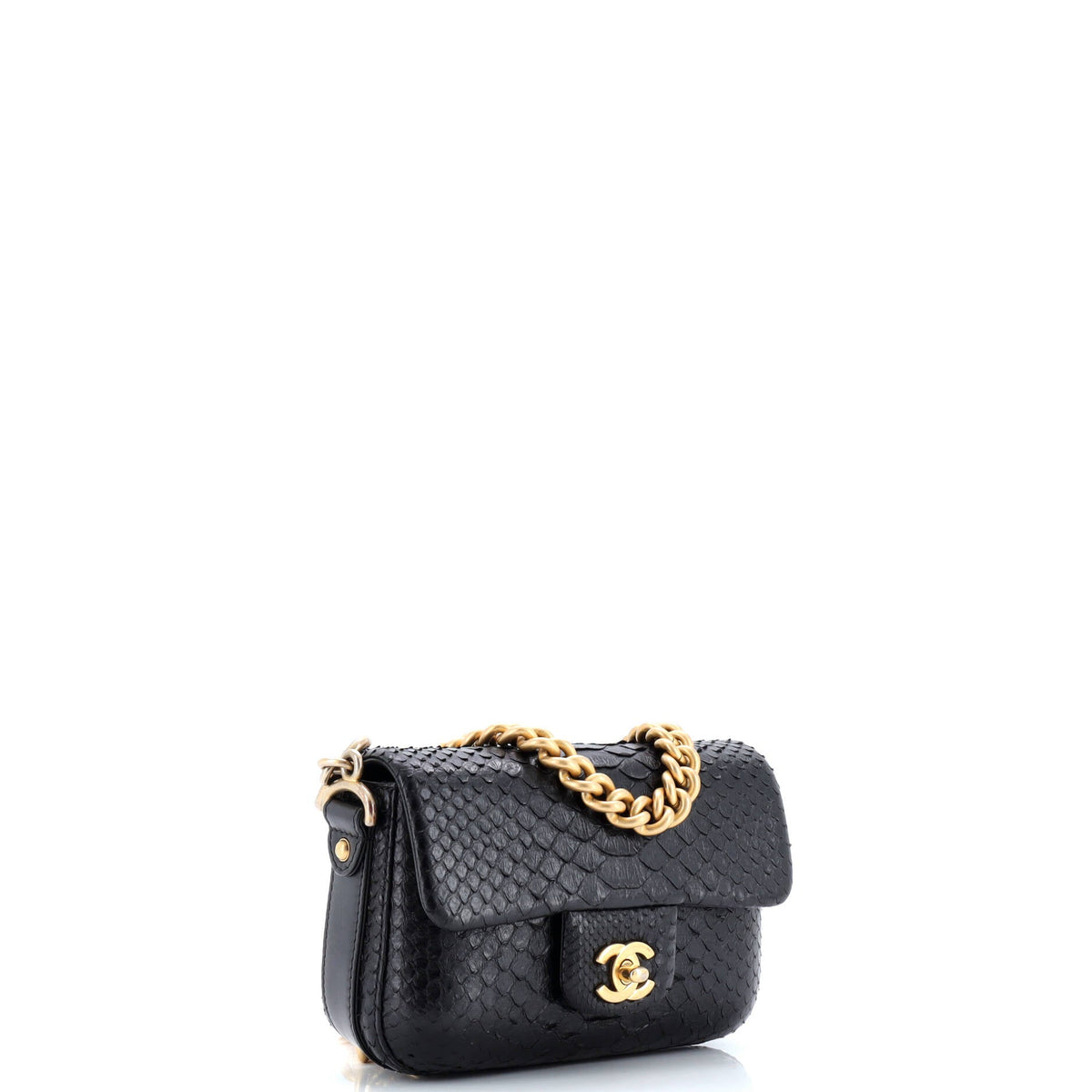 Rock My Shoulder Flap Bag Python Mini