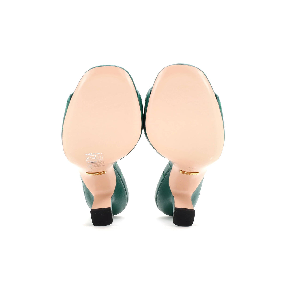 Women's Marmont Slide Heeled Sandals Matelasse Leather