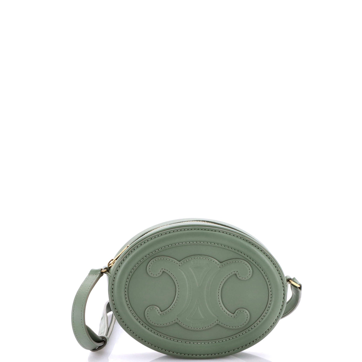 Triomphe Oval Crossbody Bag Leather Mini