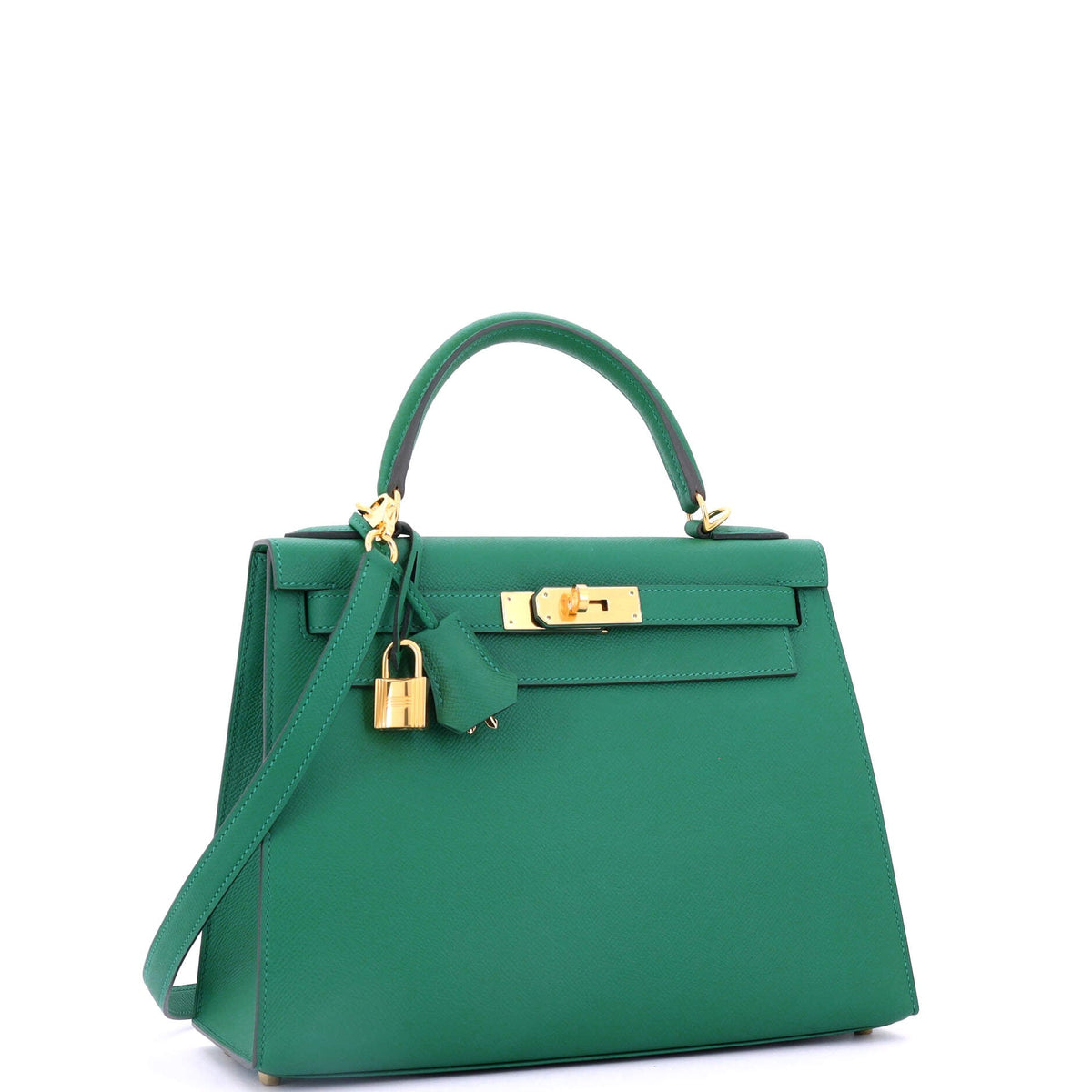 Kelly Handbag Vert Vertigo Epsom with Gold Hardware 28