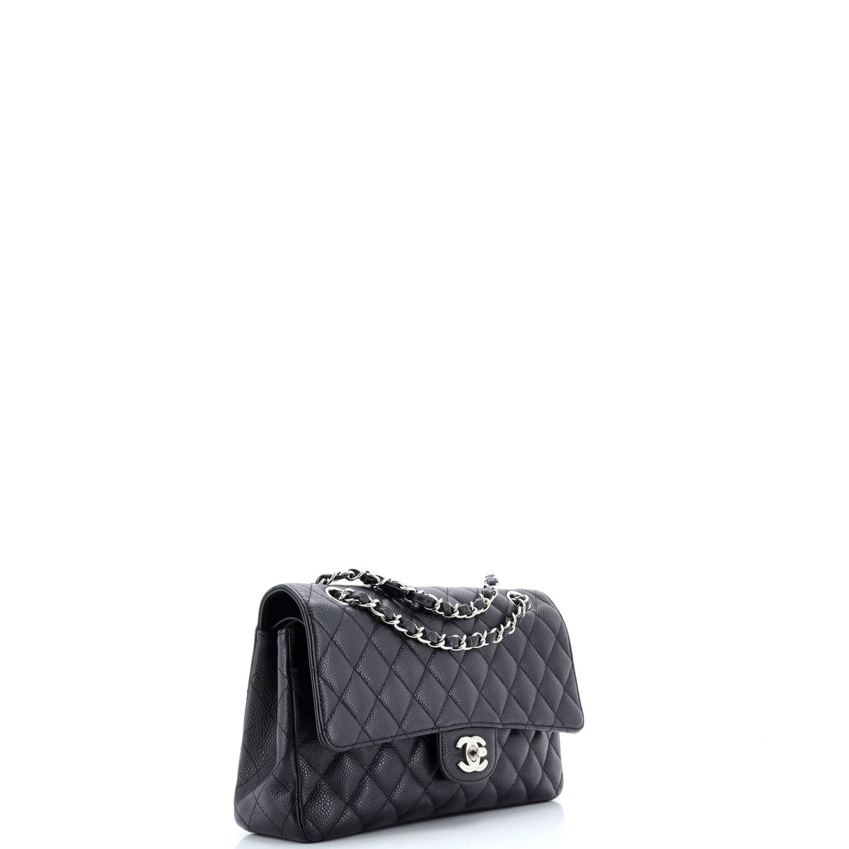 Classic Double Flap Bag Quilted Caviar Medium