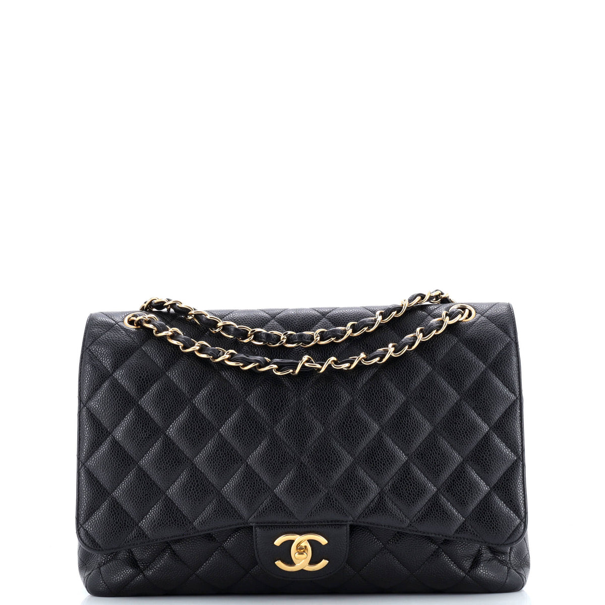 Vintage Classic Double Flap Bag Quilted Caviar Jumbo