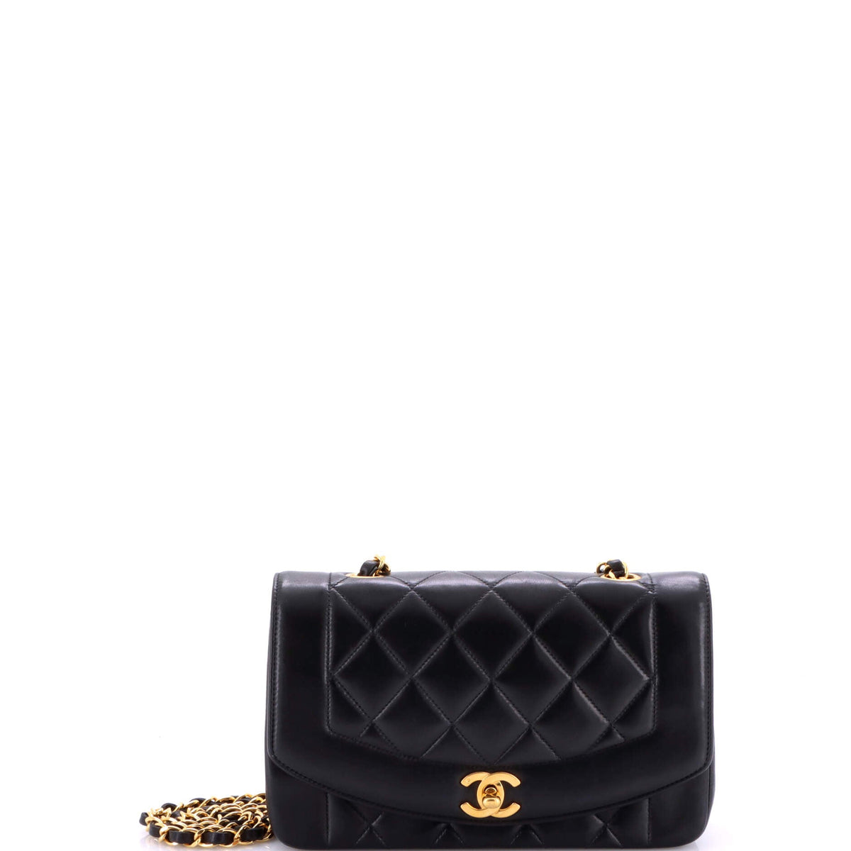 Vintage Diana Flap Bag Quilted Lambskin Small