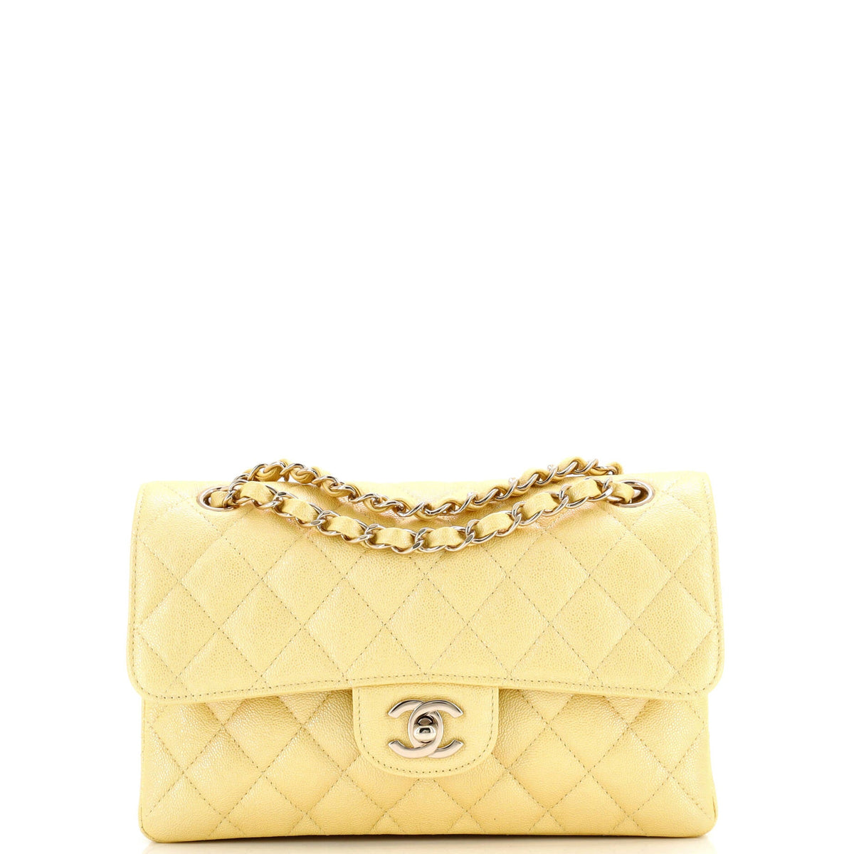 Classic Double Flap Bag Quilted Iridescent Caviar Small