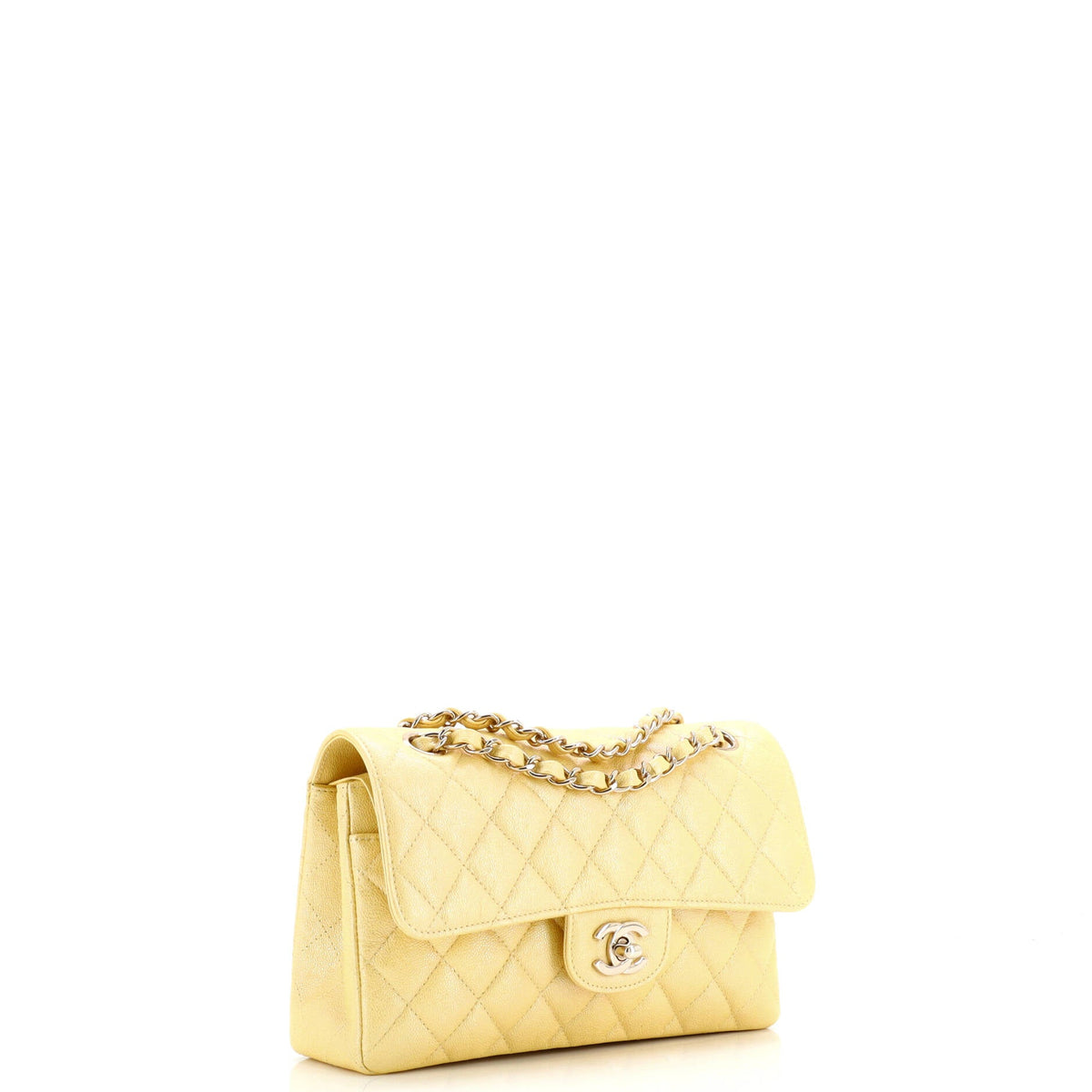 Classic Double Flap Bag Quilted Iridescent Caviar Small