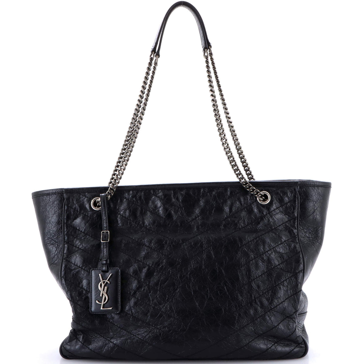 Niki Zip Shopping Tote Matelasse Chevron Leather Large