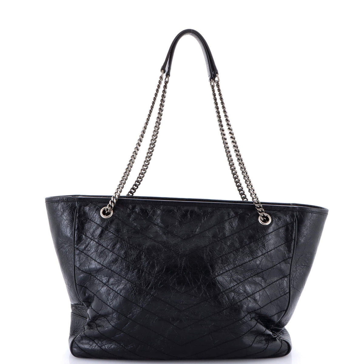 Niki Zip Shopping Tote Matelasse Chevron Leather Large