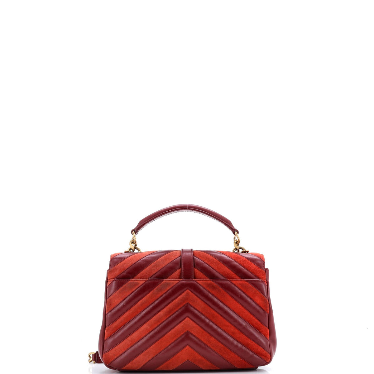 Classic Monogram College Bag Matelasse Chevron Leather and Suede Medium