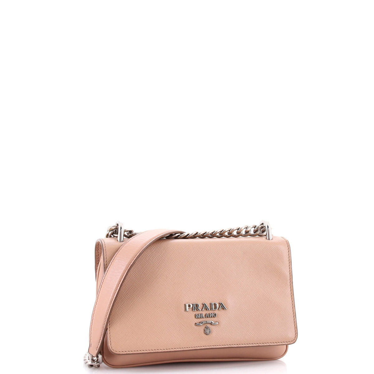 Chain Flap Crossbody Bag Saffiano and Soft Calf Small