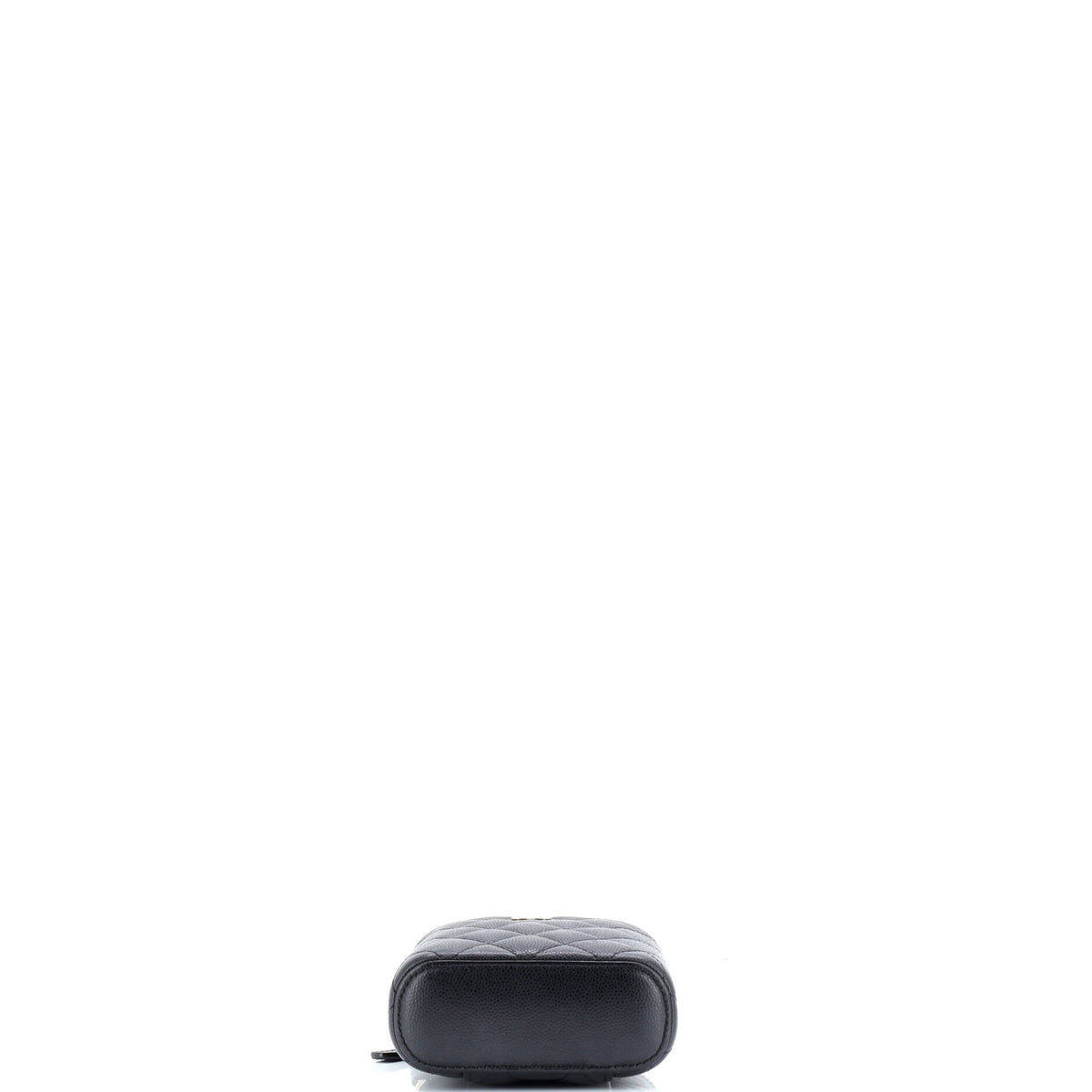 Vertical Classic Vanity Case with Chain Quilted Caviar Mini