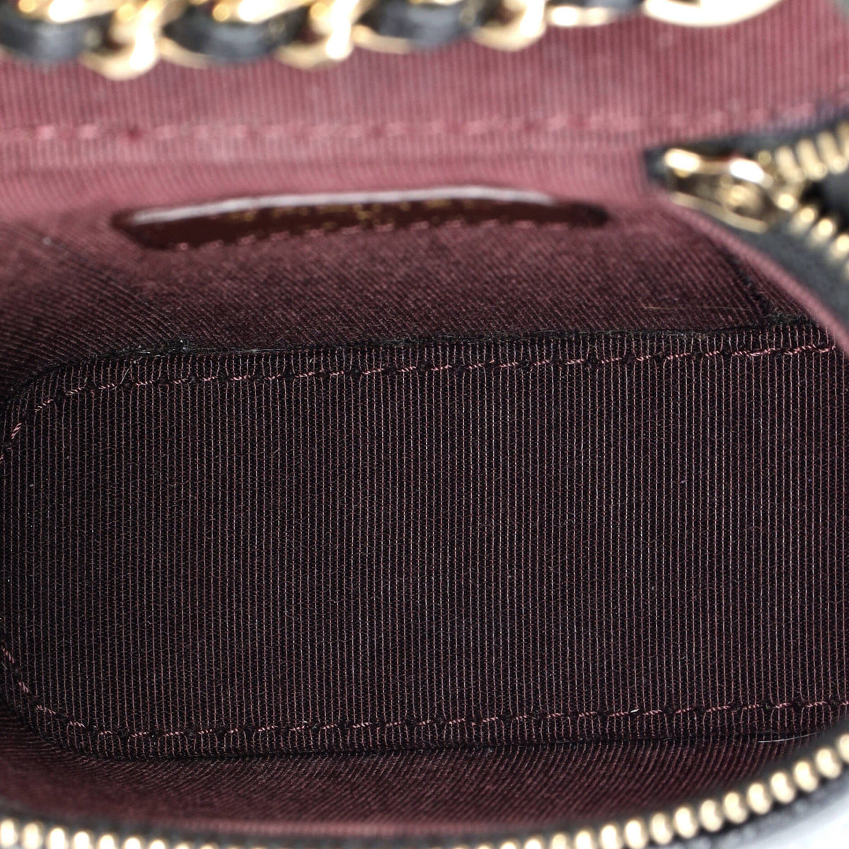 Vertical Classic Vanity Case with Chain Quilted Caviar Mini