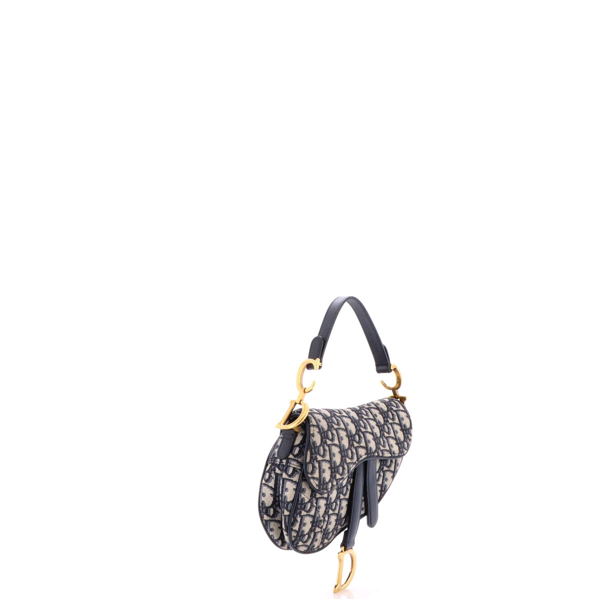 Saddle Handbag with Strap Oblique Canvas Mini