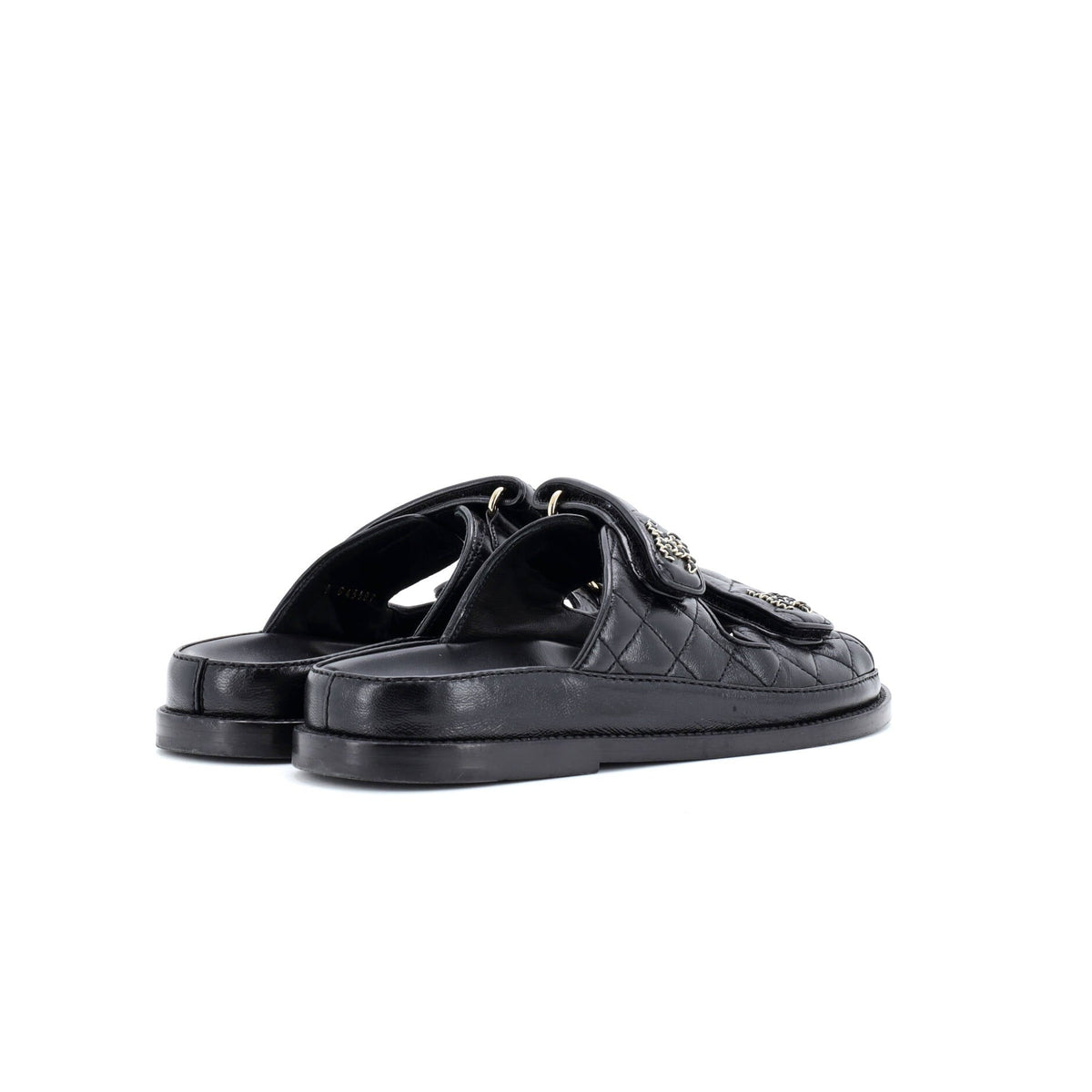 Women's Velcro Open Back Dad Sandals Quilted Leather