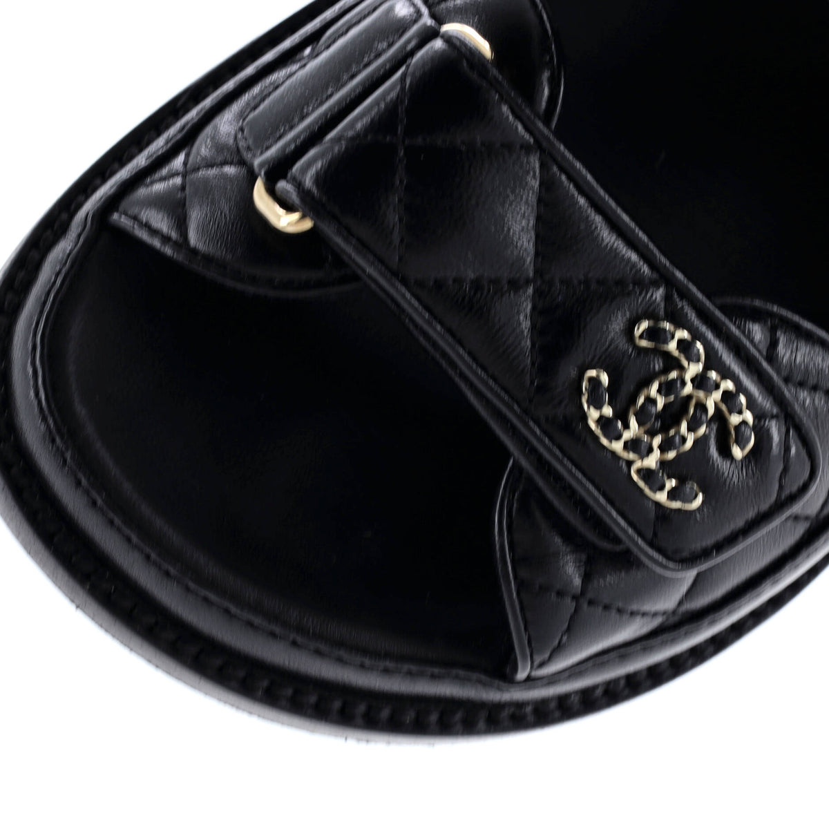 Women's Velcro Open Back Dad Sandals Quilted Leather