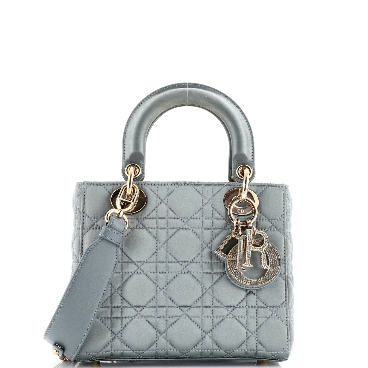 My ABCDior Lady Dior Bag Cannage Quilt Satin with Crystal Charms