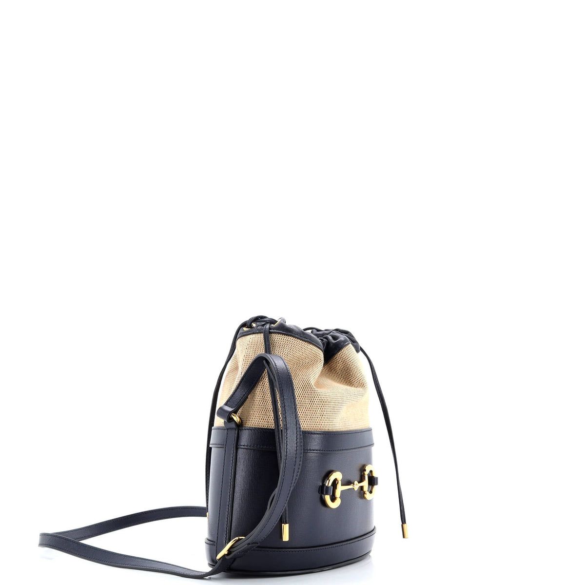 Horsebit 1955 Bucket Crossbody Bag Leather and Canvas Small