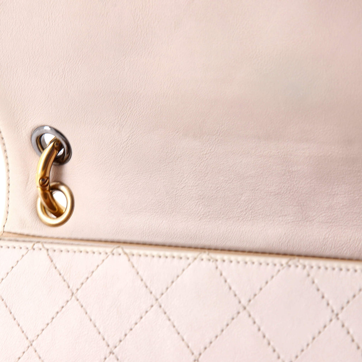 CC Chain Flap Shoulder Bag Quilted Calfskin Small