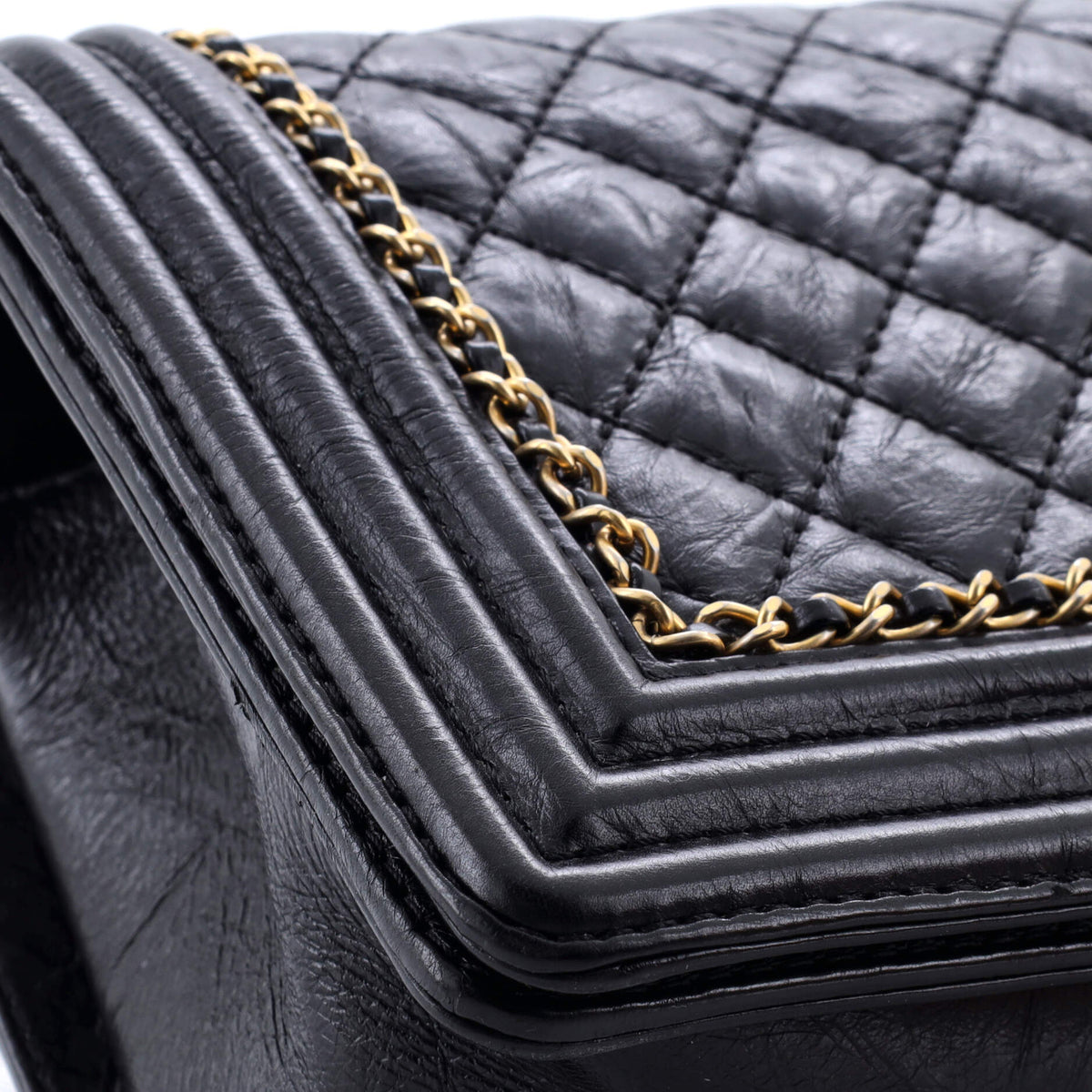 Jacket Boy Flap Bag Quilted Aged Calfskin Old Medium