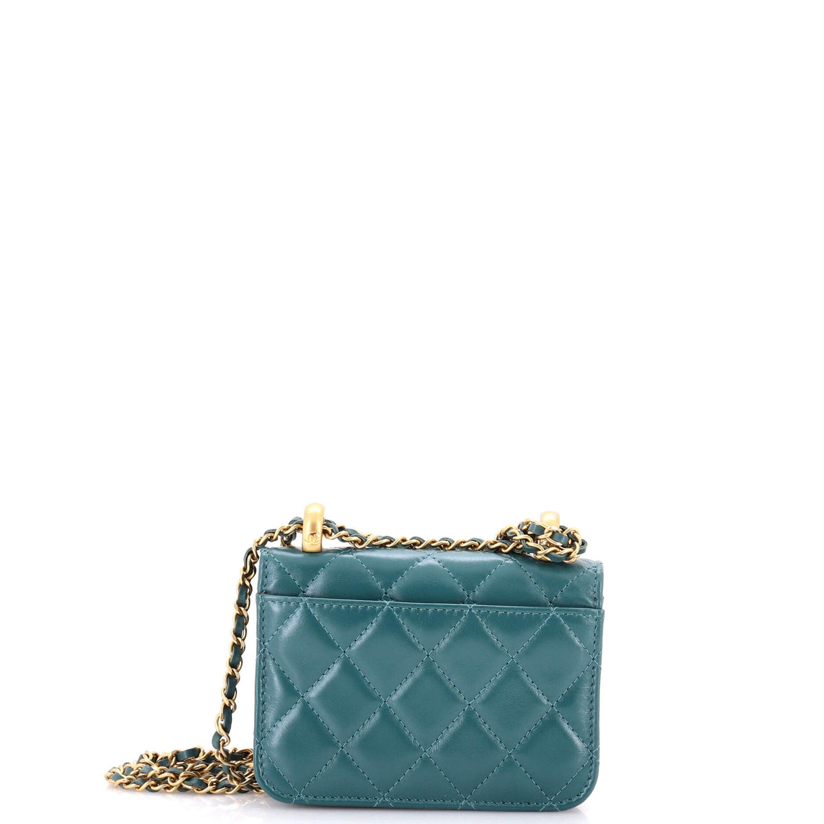 Perfect Fit Flap Coin Purse with Chain Quilted Calfskin