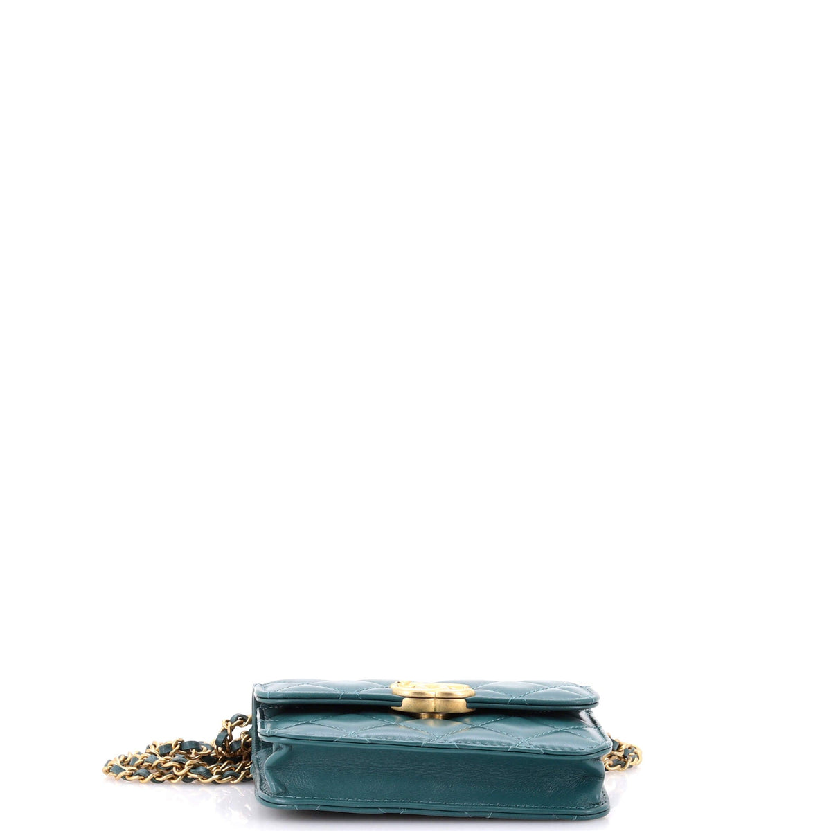 Perfect Fit Flap Coin Purse with Chain Quilted Calfskin