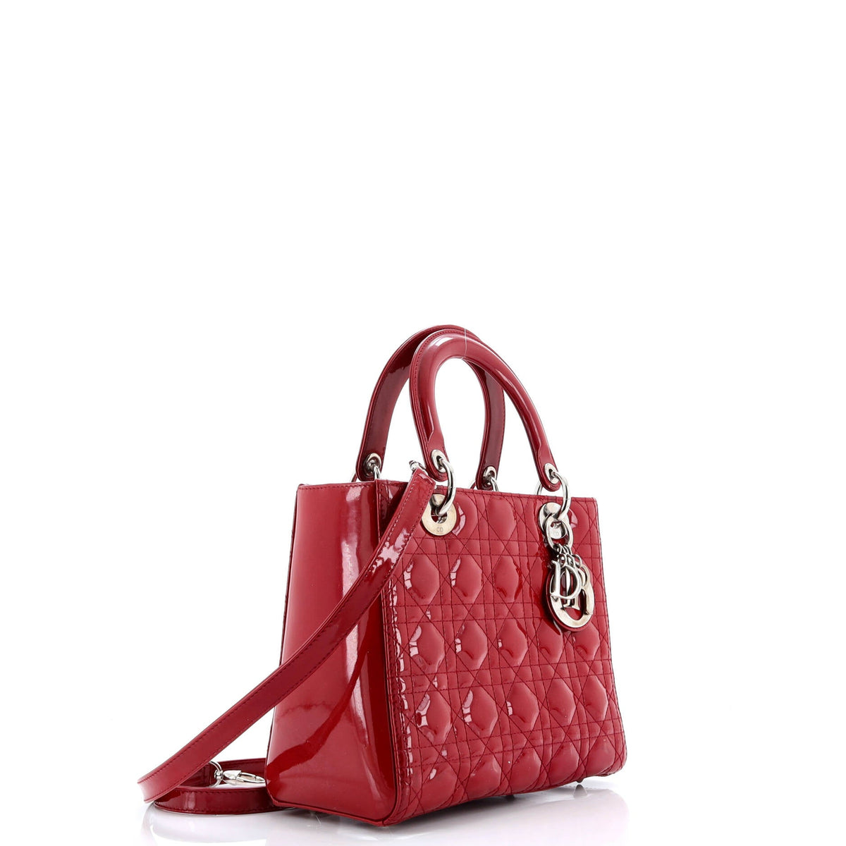 Lady Dior Bag Cannage Quilt Patent Medium