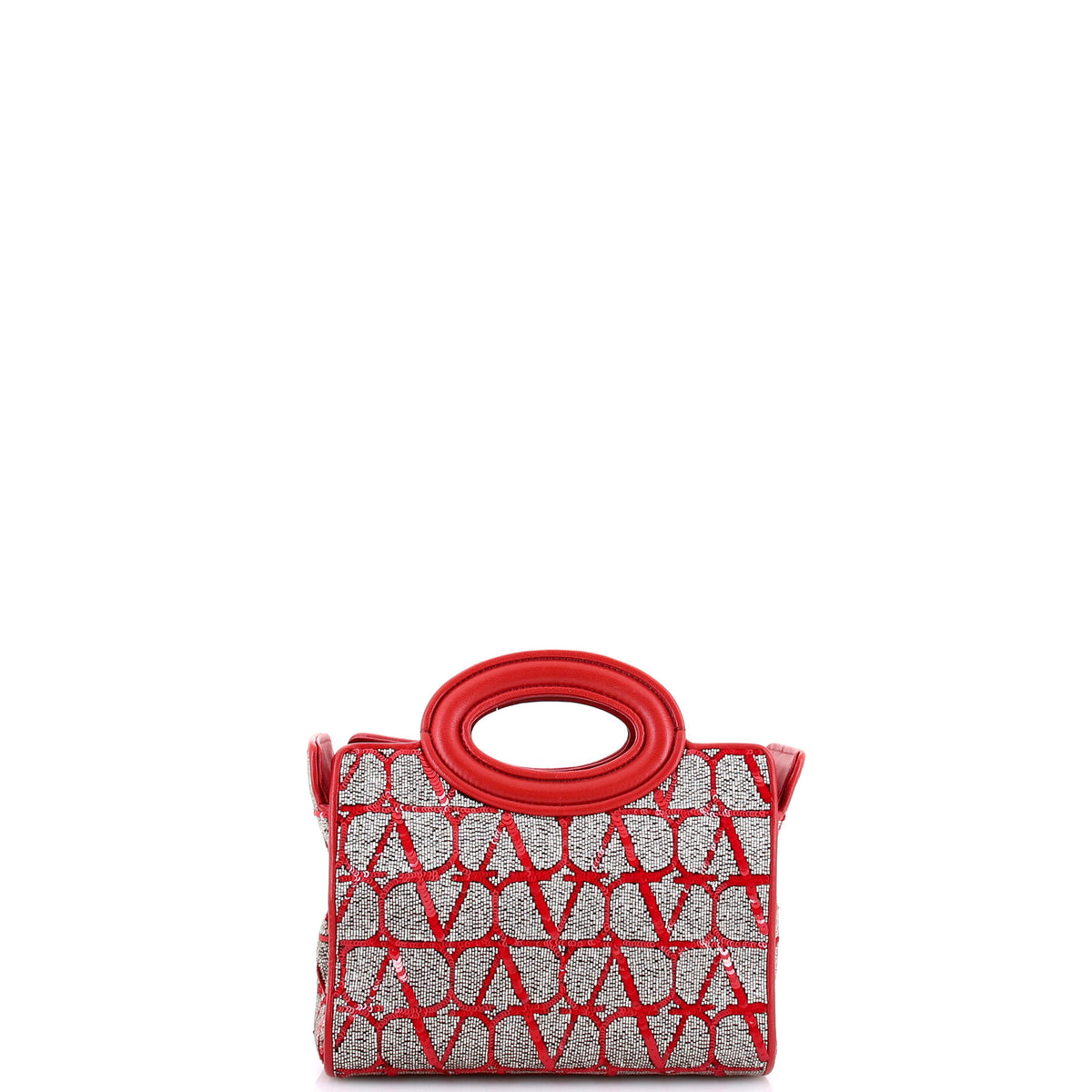 Le Troisieme Tote Beaded Iconograph Fabric with Leather Mini