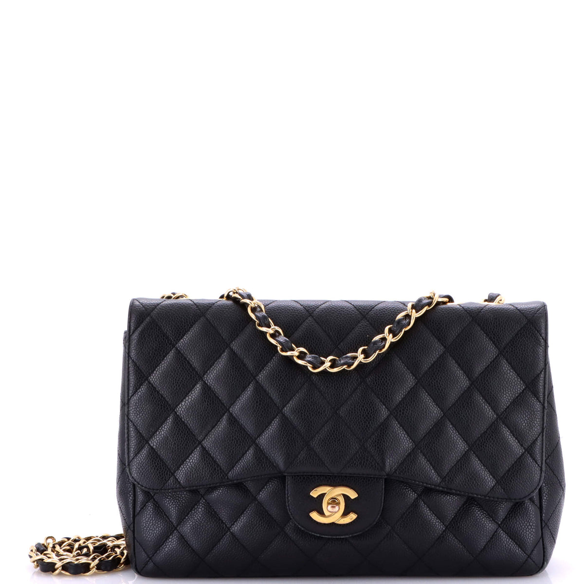 Classic Double Flap Bag Quilted Caviar Jumbo