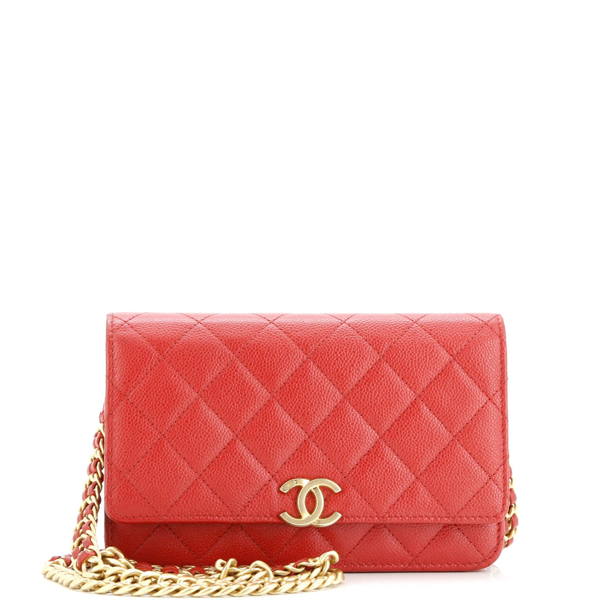 Chain Melody Wallet on Chain Quilted Caviar