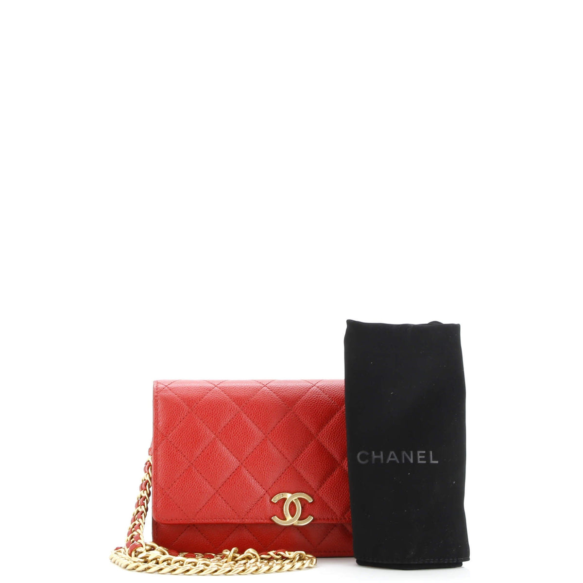 Chain Melody Wallet on Chain Quilted Caviar