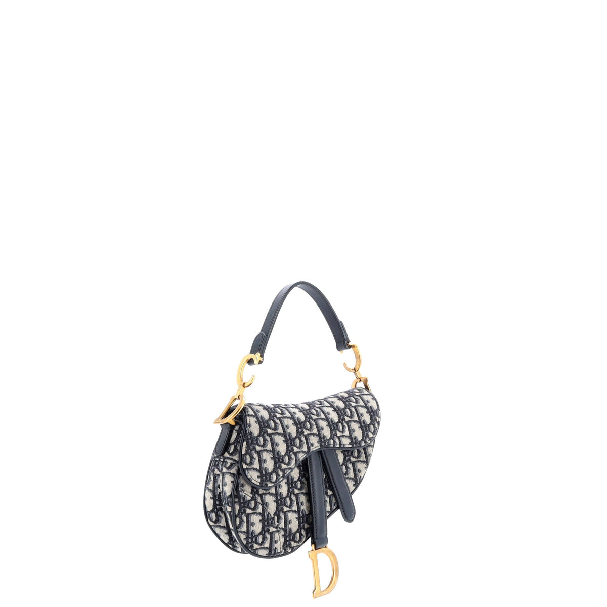 Saddle Handbag with Strap Oblique Canvas Mini