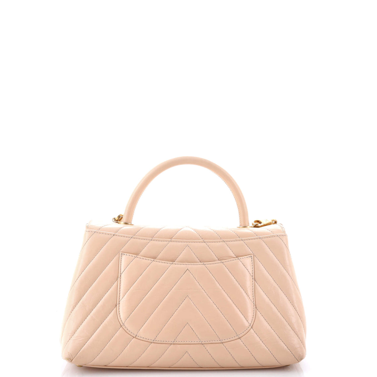 Coco Top Handle Bag Chevron Calfskin Small