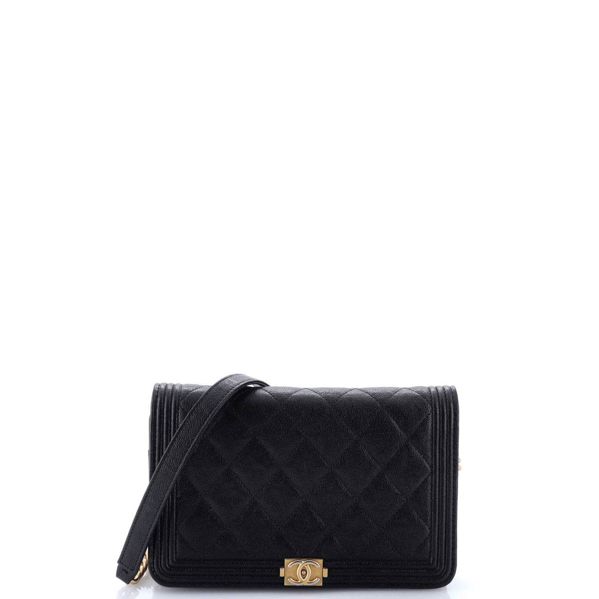 Boy Wallet on Chain Quilted Caviar