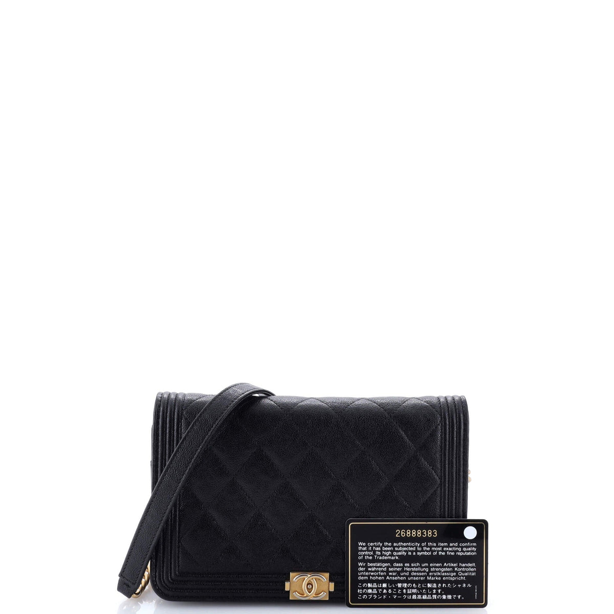 Boy Wallet on Chain Quilted Caviar