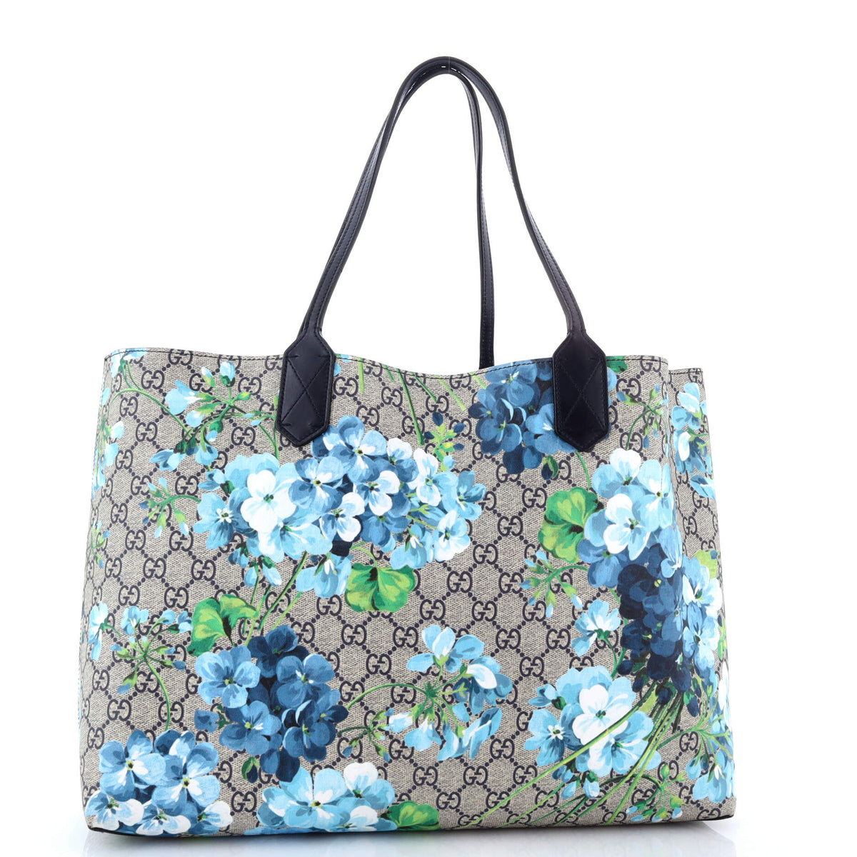 Reversible Tote Blooms GG Print Leather Medium