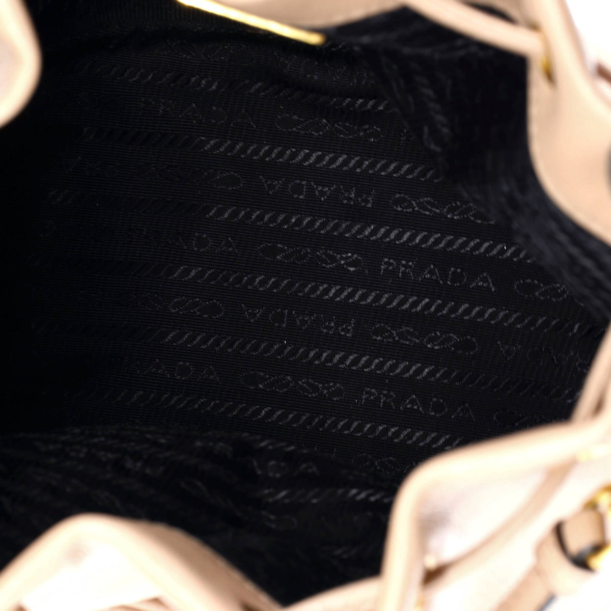 Logo Drawstring Bucket Bag Glace Calf Small