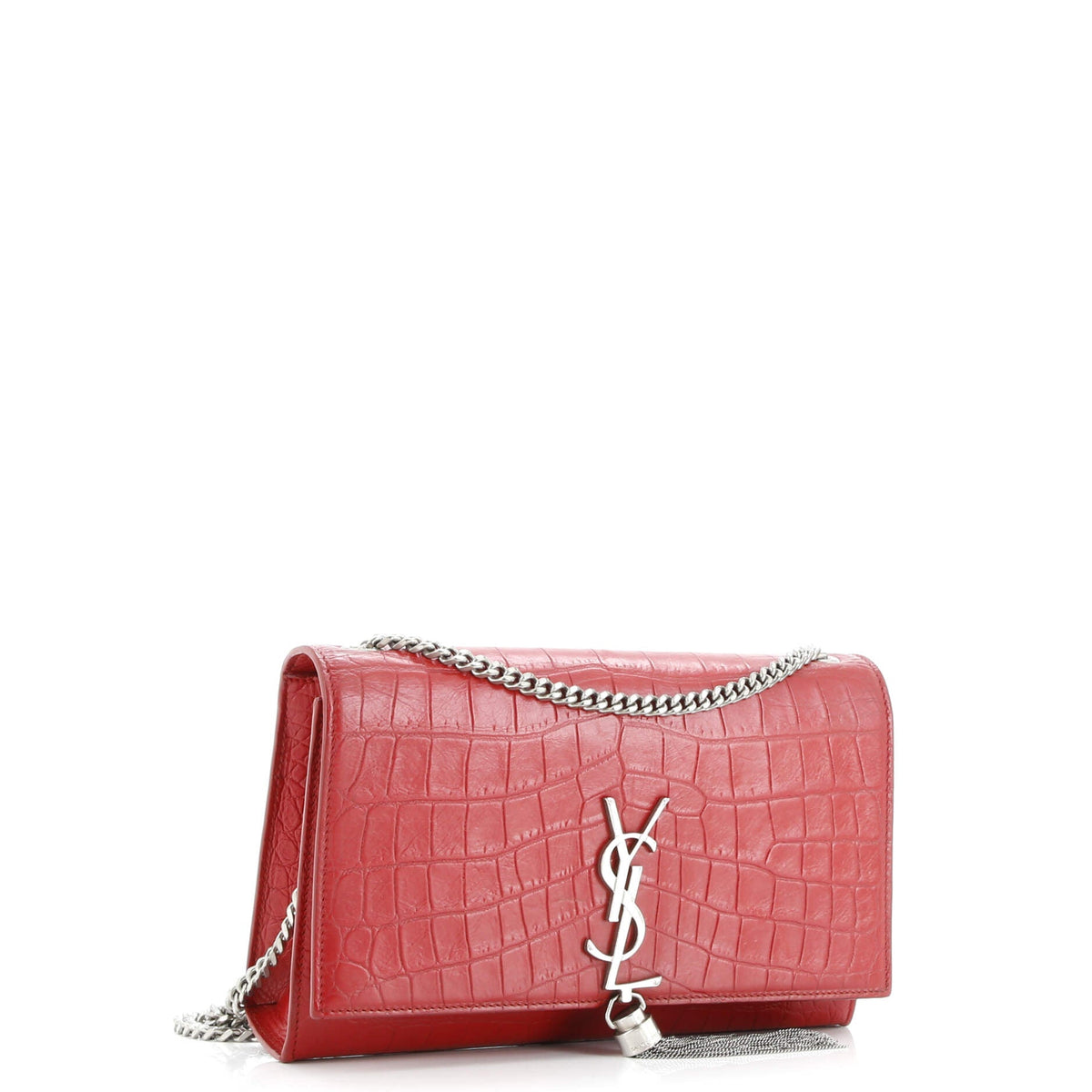 Classic Monogram Tassel Crossbody Bag Crocodile Embossed Leather Medium