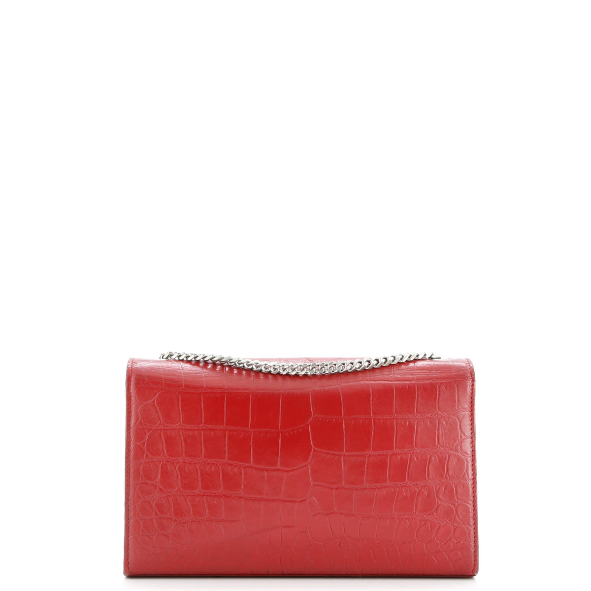Classic Monogram Tassel Crossbody Bag Crocodile Embossed Leather Medium