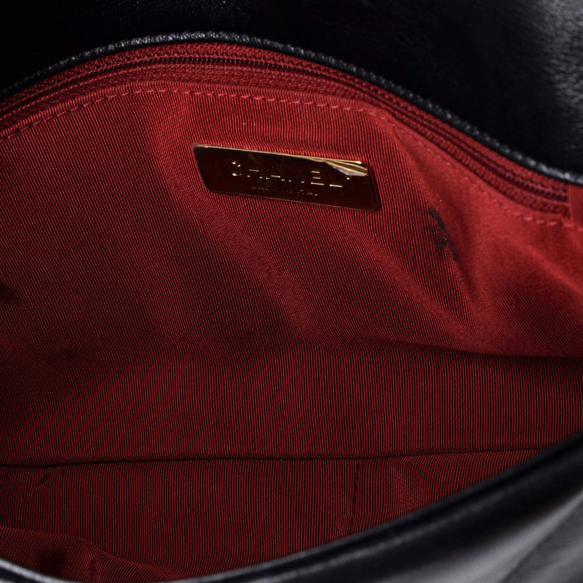 19 Flap Bag Quilted Shiny Crumpled Calfskin Medium