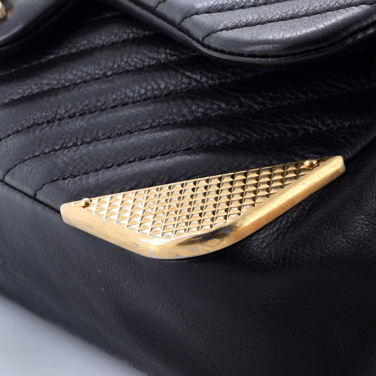Rock the Corner Flap Bag Chevron Leather Medium