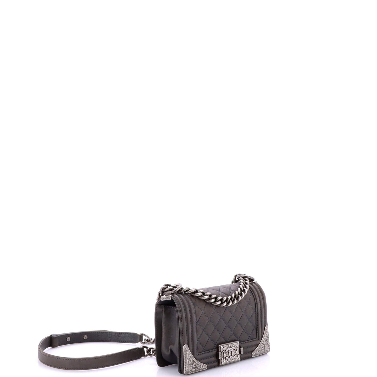 Paris-Dallas Boy Flap Bag Quilted Calfskin with Metal Adornments Small