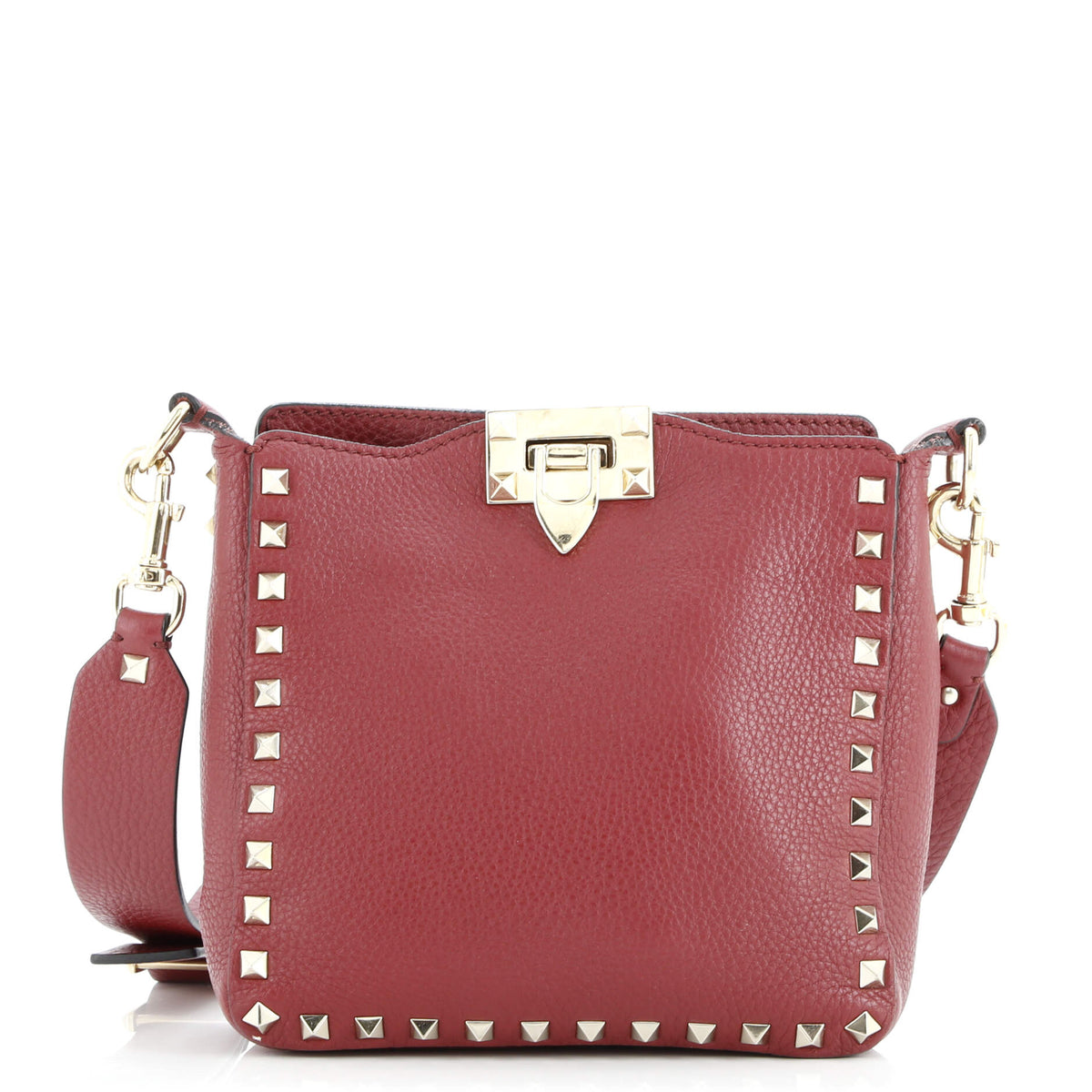 Rockstud Flip Lock Messenger Bag Leather Mini