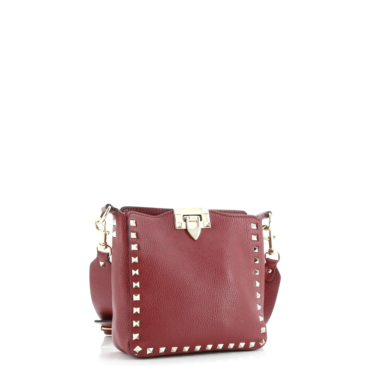 Rockstud Flip Lock Messenger Bag Leather Mini