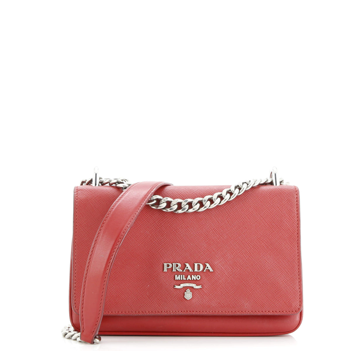 Chain Flap Crossbody Bag Saffiano and Soft Calf Small