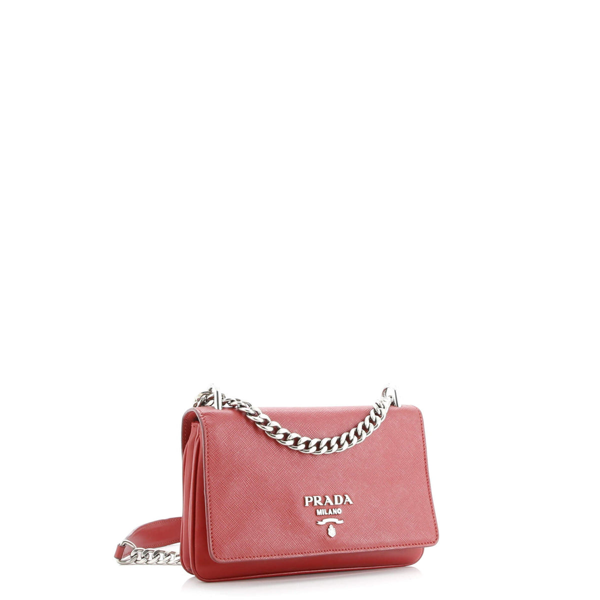 Chain Flap Crossbody Bag Saffiano and Soft Calf Small