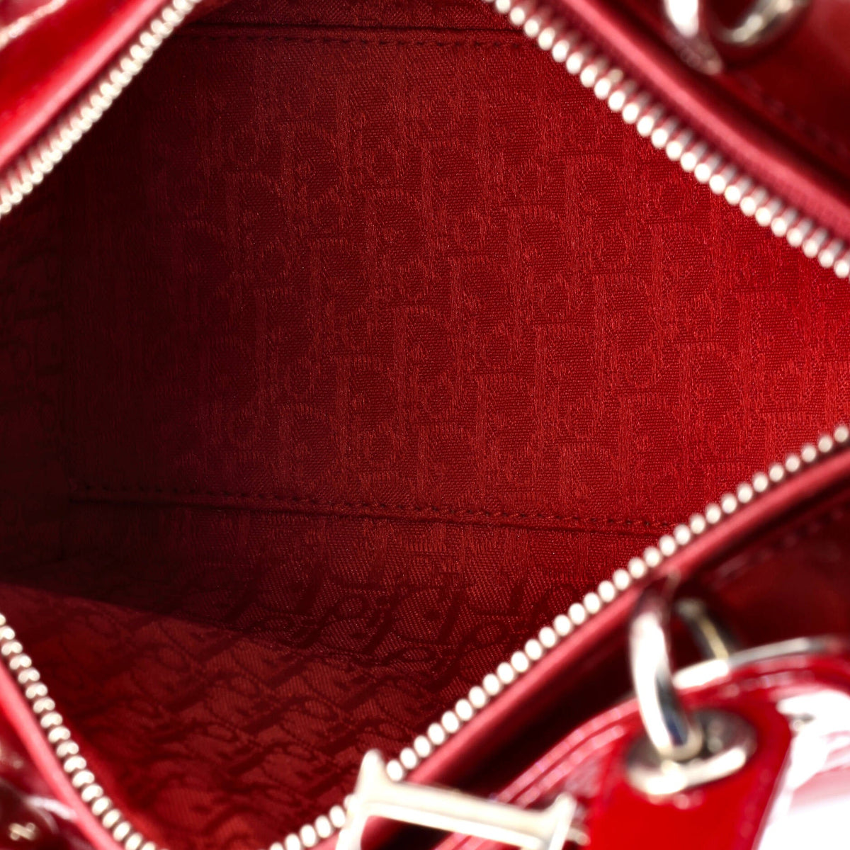 Lady Dior Bag Cannage Quilt Patent Medium