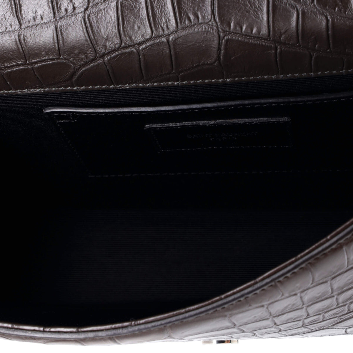 Classic Monogram Tassel Crossbody Bag Crocodile Embossed Leather Medium