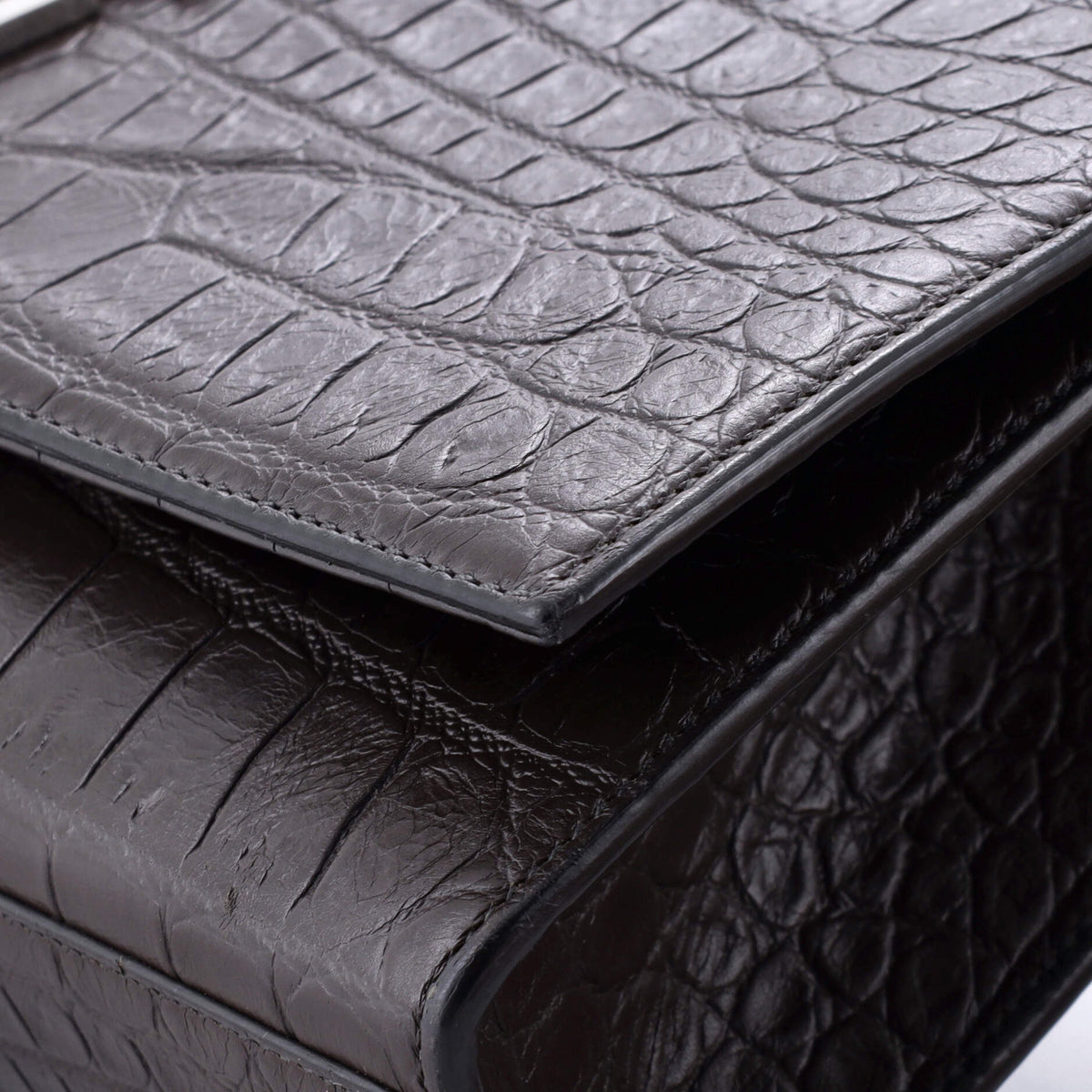 Classic Monogram Tassel Crossbody Bag Crocodile Embossed Leather Medium